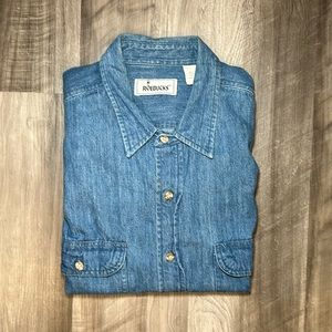 Roebucks Vintage Denim Cut Off Button Down Shirt - 2XL
